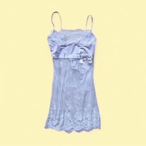 Elegant Lace Trim Chemise - White